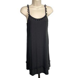 Womens Glitz Black Party Dress Size Medium Strapless Tassel New c